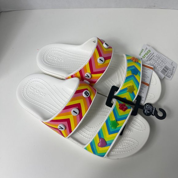 Limited Edition Crocs Women's  Classic Festival Vibes Sandals  White 7 - Picture 9 of 12